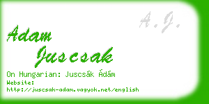 adam juscsak business card